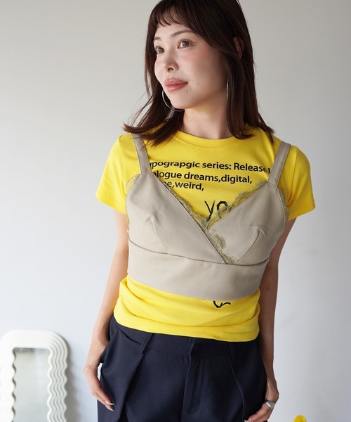 SANSeLF(サンセルフ)の「【SANSeLF】レーストリムカシュクールビスチェ saw26s085(その他トップス・レディース・ベージュ・FREE)」の3枚目の写真
