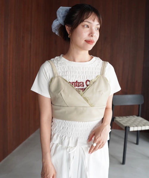 SANSeLF(サンセルフ)の「【SANSeLF】レーストリムカシュクールビスチェ saw26s085(その他トップス・レディース・ベージュ・FREE)」の10枚目の写真