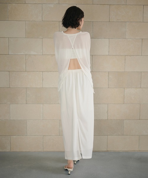LAULEN(ローレン)の「sheer back slit pullover /シアーバックスリットプルオーバー(Tシャツ/カットソー・レディース・ホワイト/グレー/アイボリー・FREE)」の14枚目の写真