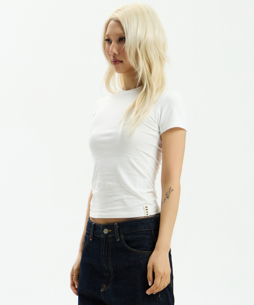 MMAK(マーク)の「スパンスリム半袖Tシャツ(WH)(Tシャツ/カットソー・レディース・その他・FREE)」の4枚目の写真
