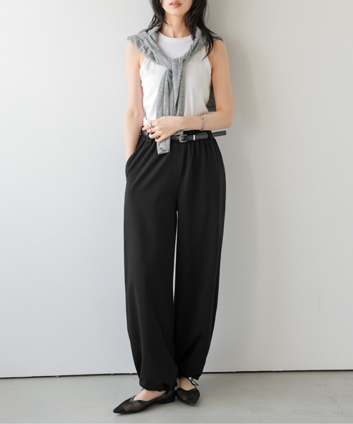 La-gemme（ラジェム）の「ベルト付き 裾ドロスト スウェットパンツ（スウェットパンツ・レディース・スモークグレー/グレー/ブラック・L/M）」の20枚目の写真