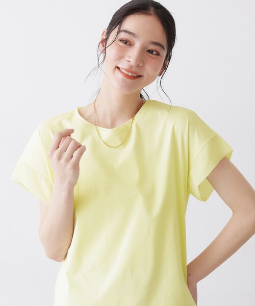 Dessin（デッサン）の「【UVカット/接触冷感】美光沢カットソー（Tシャツ/カットソー・レディース・ライトイエロー系/ブラウン系その他/ブラック/ホワイト系・03/02/01/00）」の19枚目の写真