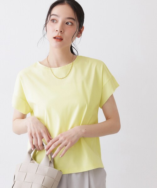 Dessin（デッサン）の「【UVカット/接触冷感】美光沢カットソー（Tシャツ/カットソー・レディース・ライトイエロー系/ブラウン系その他/ブラック/ホワイト系・03/02/01/00）」の20枚目の写真