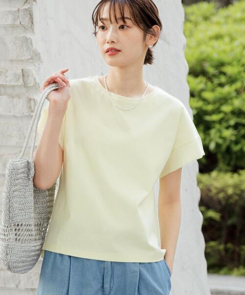Dessin（デッサン）の「【UVカット/接触冷感】美光沢カットソー（Tシャツ/カットソー・レディース・ライトイエロー系/ブラウン系その他/ブラック/ホワイト系・03/02/01/00）」の22枚目の写真