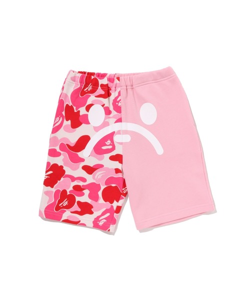 A BATHING APE（アベイシングエイプ）の「ABC CAMO MILO FACE SWEAT SHORTS（スウェットパンツ・キッズ・ブルー/ピンク・120/110/100）」の2枚目の写真