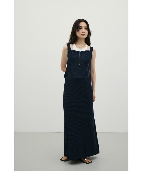 STYLEMIXER(スタイルミキサー)の「メッシュレイヤードワンピース(ワンピース・レディース・ホワイト/ネイビー・SMALL/MEDIUM)」の5枚目の写真