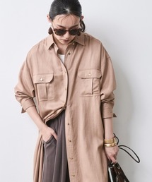 レーヨン麻シャツマキシワンピース<大きいサイズ有>シックスタイル