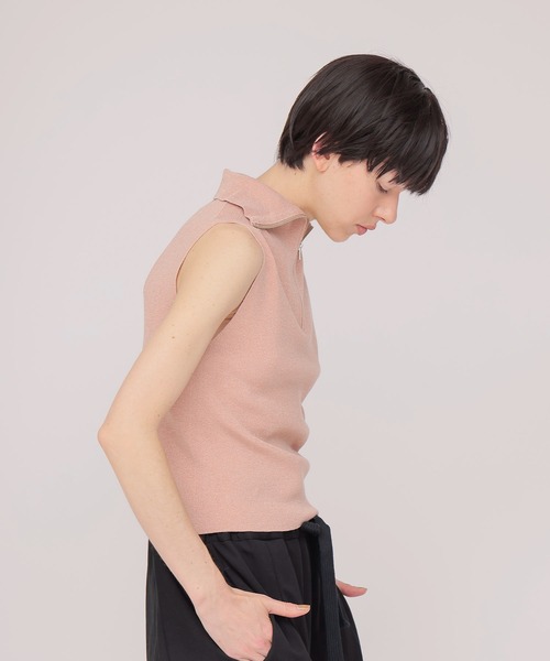 DRESSLAVE(ドレスレイブ)の「twinkle zip pullover(トゥインクルジッププルオーバー)(ニット/セーター・レディース・ピンク/ブルー/シルバー・38)」の4枚目の写真