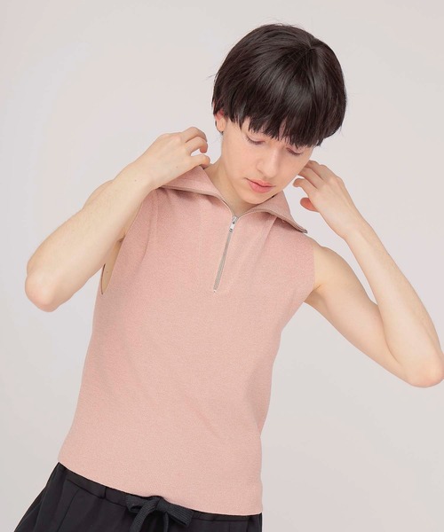 DRESSLAVE(ドレスレイブ)の「twinkle zip pullover(トゥインクルジッププルオーバー)(ニット/セーター・レディース・ピンク/ブルー/シルバー・38)」の6枚目の写真