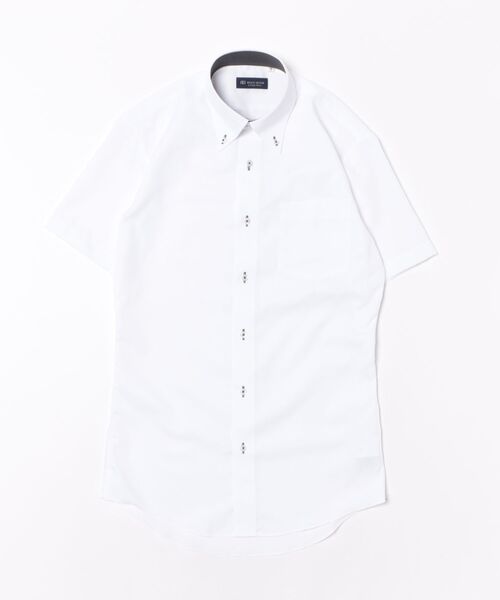 TOKYO SHIRTS（トウキョウシャツ）の「【吸水速乾】 形態安定ノンアイロン ドゥエボットーニ 半袖ビジネスワイシャツ（ビジネスシャツ・メンズ・ホワイト・首回り39cm/首回り41cm/首回り42cm/首回り37cm/首回り43cm）」の6枚目の写真