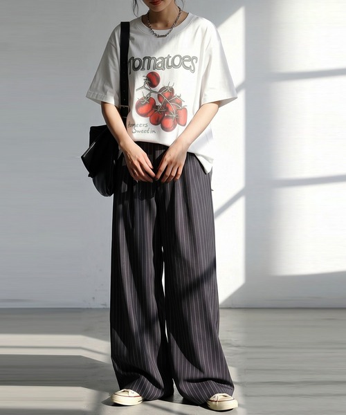 antiqua(アンティカ)の「ヴィンテージ風 プリント 綿100 Tシャツ(Tシャツ/カットソー・レディース・ホワイト系その他/ベージュ系その他2/ホワイト系その他3/ホワイト系その他2/グリーン/ベージュ系その他・ONESIZE)」の13枚目の写真