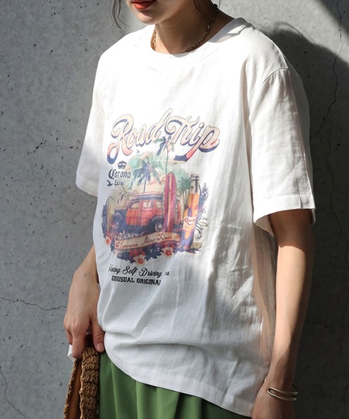 antiqua(アンティカ)の「ヴィンテージ風 プリント 綿100 Tシャツ(Tシャツ/カットソー・レディース・ホワイト系その他/ベージュ系その他2/ホワイト系その他3/ホワイト系その他2/グリーン/ベージュ系その他・ONESIZE)」の10枚目の写真