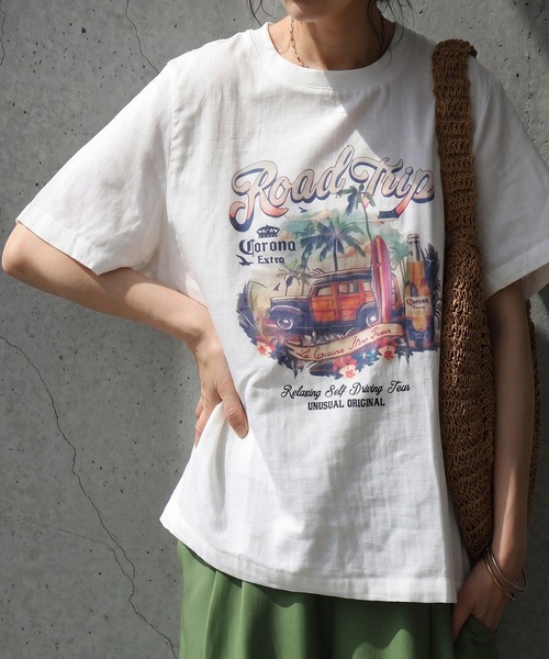 antiqua(アンティカ)の「ヴィンテージ風 プリント 綿100 Tシャツ(Tシャツ/カットソー・レディース・ホワイト系その他/ベージュ系その他2/ホワイト系その他3/ホワイト系その他2/グリーン/ベージュ系その他・ONESIZE)」の8枚目の写真