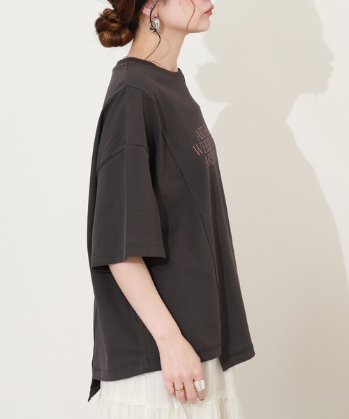 hunch(ハンチ)の「hunch アシメデザインカットソー 半袖(Tシャツ/カットソー・レディース・オフホワイト/レッド/チャコール・FREE)」の16枚目の写真
