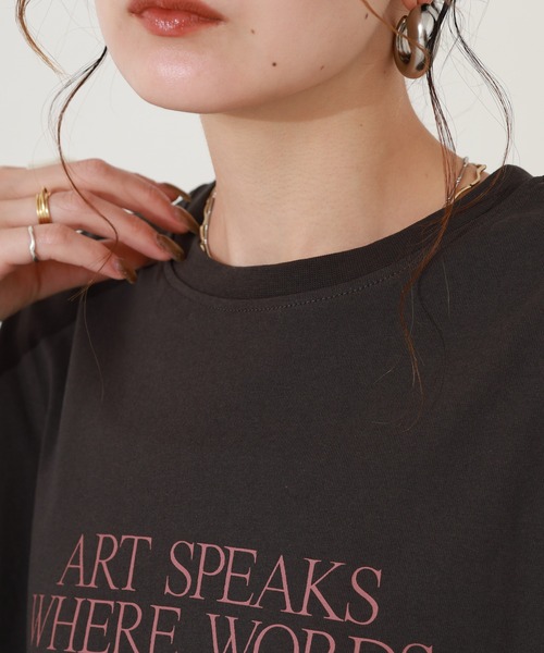 hunch(ハンチ)の「hunch アシメデザインカットソー 半袖(Tシャツ/カットソー・レディース・オフホワイト/レッド/チャコール・FREE)」の18枚目の写真