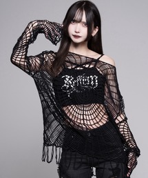 『REFLEM/レフレム』キャミソール付きスパイダーメッシュニット