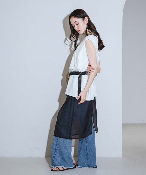 LAKOLE（ラコレ）の「＜接触冷感＞coolfiberロゴノースリーブ / 679638（Tシャツ/カットソー・レディース・ベージュ/オフホワイト/グリーン/ブラック・FREE）」の18枚目の写真