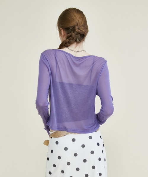 Rohwel(ローウェル)の「Airy Sheer Cardigan / エアリーシアーカーディガン(カーディガン/ボレロ・レディース・ミント/パープル/ブラック・FREE)」の19枚目の写真