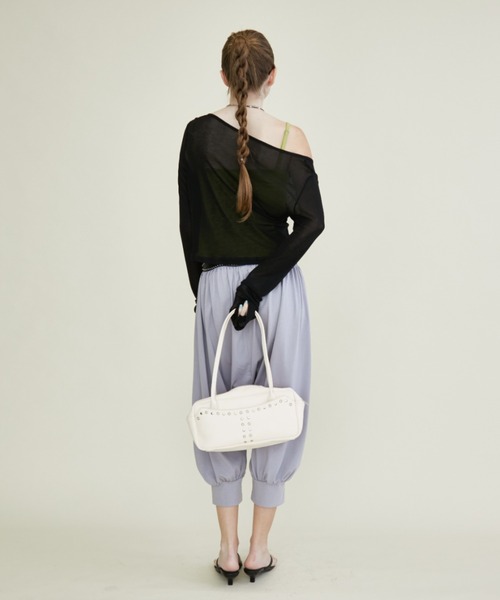Rohwel(ローウェル)の「Airy Sheer Cardigan / エアリーシアーカーディガン(カーディガン/ボレロ・レディース・ミント/パープル/ブラック・FREE)」の4枚目の写真