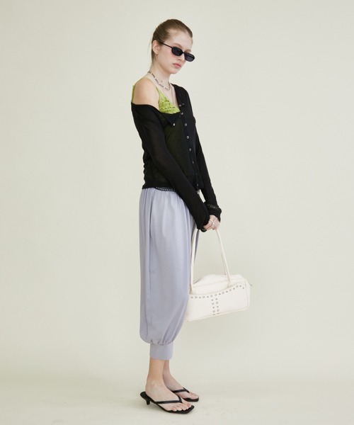 Rohwel(ローウェル)の「Airy Sheer Cardigan / エアリーシアーカーディガン(カーディガン/ボレロ・レディース・ミント/パープル/ブラック・FREE)」の8枚目の写真
