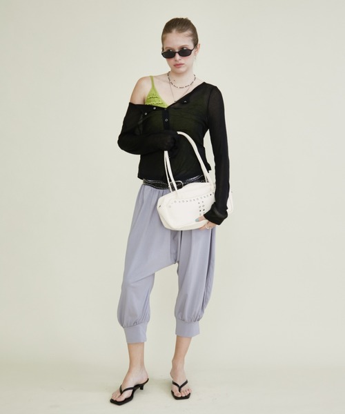 Rohwel(ローウェル)の「Airy Sheer Cardigan / エアリーシアーカーディガン(カーディガン/ボレロ・レディース・ミント/パープル/ブラック・FREE)」の7枚目の写真