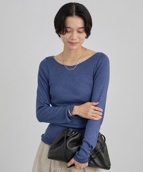 SALON adam et rope'(サロン アダム エ ロペ)の「【W S(ドゥーブル)】ソフトレザードロストミドルバッグ(ハンドバッグ・レディース・ダークブラウン/ブラック・FREE)」の9枚目の写真