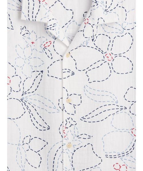 GAP(ギャップ)の「ボックスシルエット ガーゼ バケーションシャツ(シャツ/ブラウス・メンズ・ホワイト/ライトブルー・XL/M/XS/S/L)」の14枚目の写真