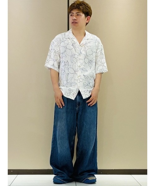 GAP(ギャップ)の「ボックスシルエット ガーゼ バケーションシャツ(シャツ/ブラウス・メンズ・ホワイト/ライトブルー・XL/M/XS/S/L)」の6枚目の写真