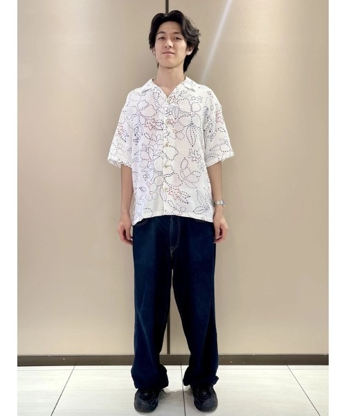 GAP(ギャップ)の「ボックスシルエット ガーゼ バケーションシャツ(シャツ/ブラウス・メンズ・ホワイト/ライトブルー・XL/M/XS/S/L)」の7枚目の写真