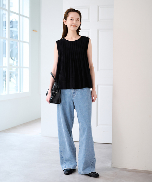 U by SPICK&SPAN（ユーバイスピックアンドスパン）の「《追加》UBY Spick & Span タックブラウス 2（シャツ/ブラウス・レディース・ホワイト/ブラック・FREE）」の5枚目の写真