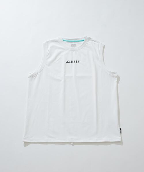 REEF(リーフ)の「REEF 1POINT LOGO RASH TANK-TOP(タンクトップ・メンズ・ブラック/ホワイト・LARGE/MEDIUM)」の1枚目の写真