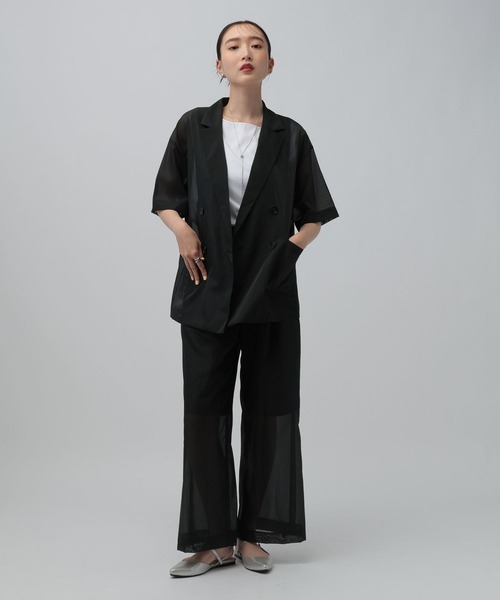 LEPSIM(レプシィム)の「《オフィスライン》機能シルクタッチノースリーブ 812671(Tシャツ/カットソー・レディース・ブラック/オフホワイト・FREE)」の6枚目の写真