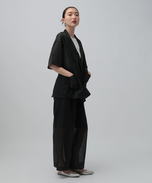 LEPSIM(レプシィム)の「《オフィスライン》機能シルクタッチノースリーブ 812671(Tシャツ/カットソー・レディース・ブラック/オフホワイト・FREE)」の7枚目の写真