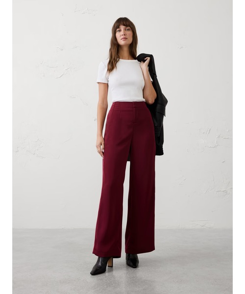 BANANA REPUBLIC FACTORY STORE(バナナリパブリック ファクトリーストア)の「BANANA REPUBLIC FACTORY STORE ワイドレッグ ハイライズ シーンツイルパンツ(その他パンツ・レディース・ワイン/ブラック/オリーブ/ダークグレー・0/2/4/6/8)」の7枚目の写真