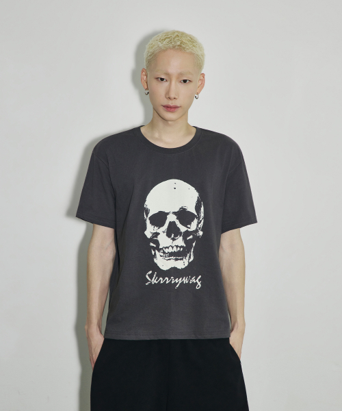SCALLYWAG（スカリーワグ）の「VTGスカルクロップTシャツ[チャコール]（Tシャツ/カットソー・レディース・その他・LARGE/MEDIUM/SMALL）」の2枚目の写真
