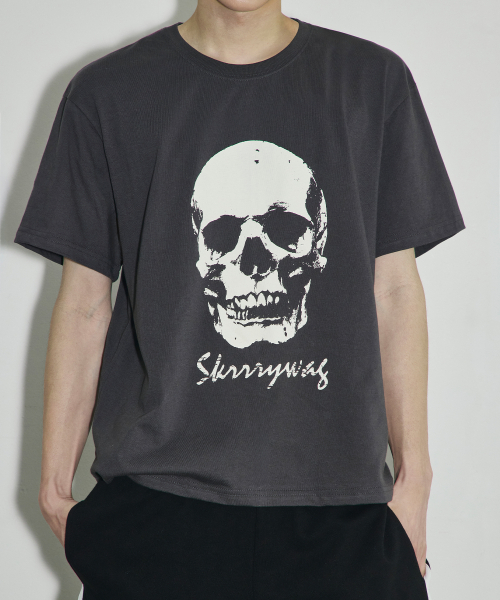 SCALLYWAG（スカリーワグ）の「VTGスカルクロップTシャツ[チャコール]（Tシャツ/カットソー・レディース・その他・LARGE/MEDIUM/SMALL）」の3枚目の写真