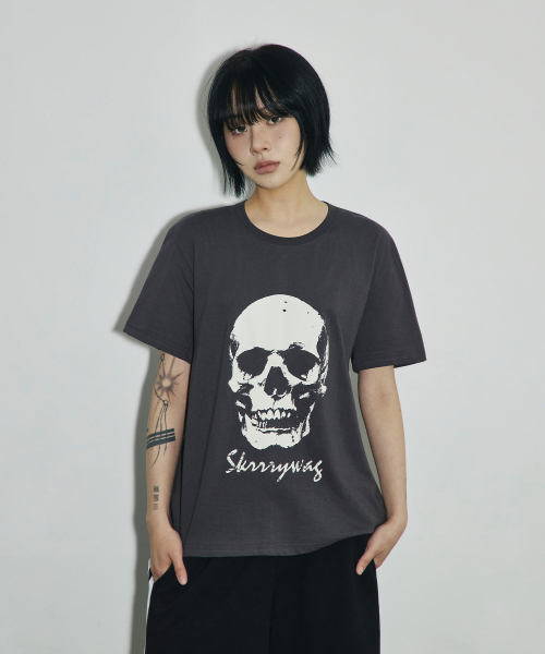SCALLYWAG（スカリーワグ）の「VTGスカルクロップTシャツ[チャコール]（Tシャツ/カットソー・レディース・その他・LARGE/MEDIUM/SMALL）」の6枚目の写真