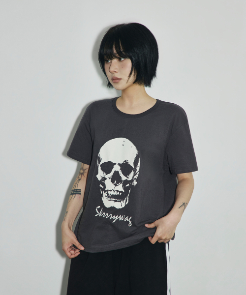 SCALLYWAG（スカリーワグ）の「VTGスカルクロップTシャツ[チャコール]（Tシャツ/カットソー・レディース・その他・LARGE/MEDIUM/SMALL）」の7枚目の写真