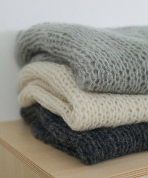 anuke（アンヌーク）の「anuke　Lowgauge Mohair Knit ローゲージモヘアニット/62620533（ニット/セーター・レディース・ミント・ONE SIZE）」の7枚目の写真