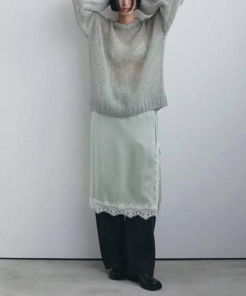anuke（アンヌーク）の「anuke　Lowgauge Mohair Knit ローゲージモヘアニット/62620533（ニット/セーター・レディース・ミント・ONE SIZE）」の2枚目の写真