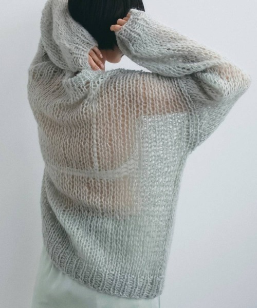 anuke（アンヌーク）の「anuke　Lowgauge Mohair Knit ローゲージモヘアニット/62620533（ニット/セーター・レディース・ミント・ONE SIZE）」の4枚目の写真