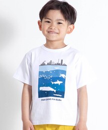 BeBe | ウミノナカプリント天竺半袖Tシャツ(90~140cm)(Tシャツ/カットソー)