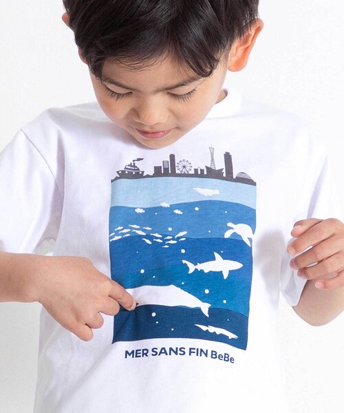 BeBe（ベベ）の「ウミノナカプリント天竺半袖Tシャツ(90~140cm)（Tシャツ/カットソー・キッズ・ホワイト・140cm/130cm）」の3枚目の写真