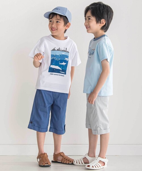 BeBe（ベベ）の「ウミノナカプリント天竺半袖Tシャツ(90~140cm)（Tシャツ/カットソー・キッズ・ホワイト・140cm/130cm）」の5枚目の写真