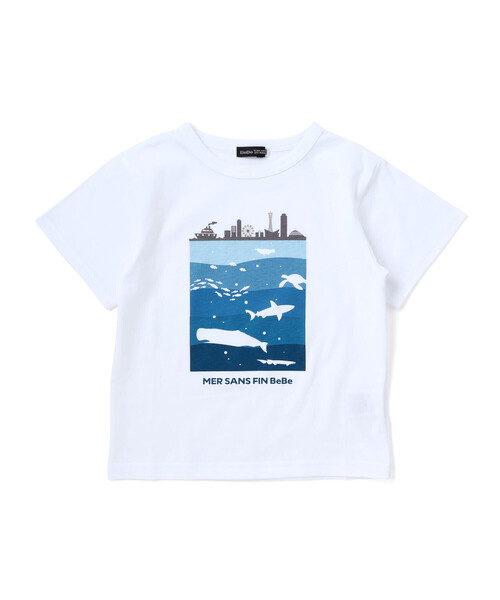 BeBe（ベベ）の「ウミノナカプリント天竺半袖Tシャツ(90~140cm)（Tシャツ/カットソー・キッズ・ホワイト・140cm/130cm）」の6枚目の写真