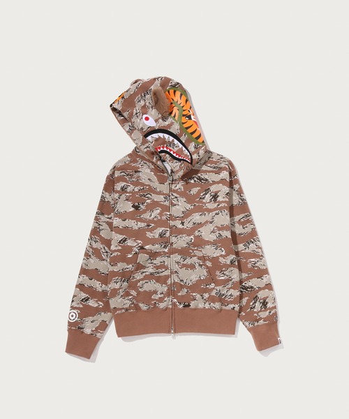 A BATHING APE（アベイシングエイプ）の「TIGER CAMO TIGER SHARK FULL ZIP HOODIE（パーカー・レディース・ベージュ/ピンク・SMALL/MEDIUM）」の5枚目の写真