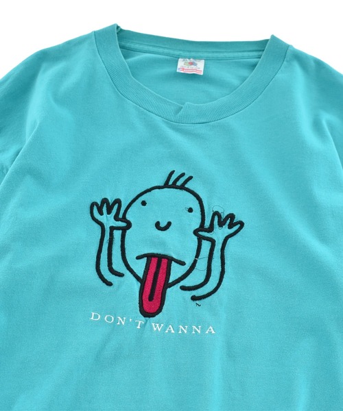 LABORATORY R（ラボラトリーアール）の「【USED】90’s Fruit of the Loom ”DON'T WANNA” アート Tシャツ USA製（Tシャツ/カットソー・メンズ・エメラルド・X-LARGE）」の2枚目の写真