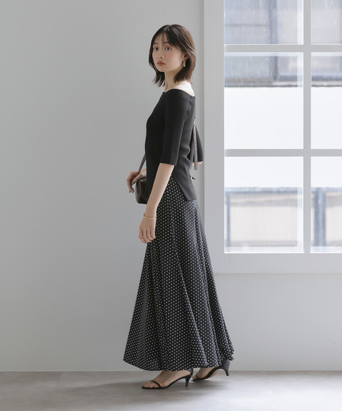 La TOTALITE(ラトータリテ)の「【洗える】リブボートネックニット(ニット/セーター・レディース・ブラック/ピンク/ブラック系その他・FREE)」の6枚目の写真