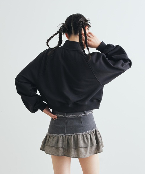 JORDAN BRAND(ジョーダンブランド)の「ジョーダン ブルックリン フリース ウィメンズ クロップド 1/4ジップ トレーナー / Jordan Brooklyn Fleece Women's Cropped 1/4-Zip Pullover IV7532-010 Black(スウェット・レディース・ブラック・XL/S/M/L/XS)」の3枚目の写真