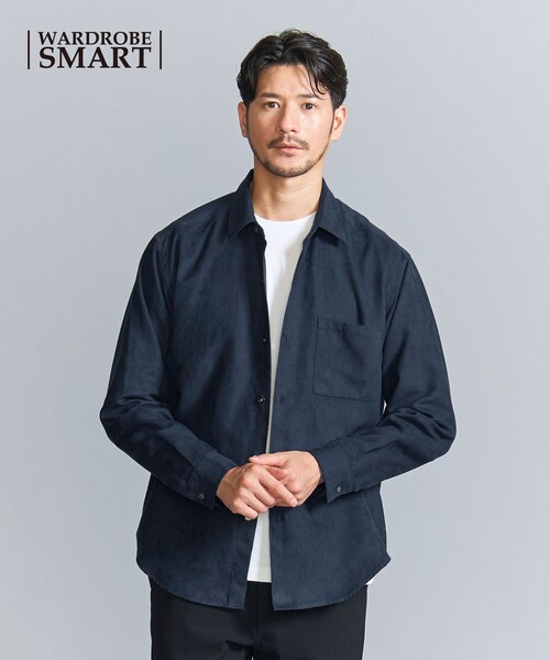 BEAUTY&YOUTH UNITED ARROWS(ビューティーアンドユースユナイテッドアローズ)の「【WEB限定 WARDROBE SMART】スエードライク シャツ(シャツ/ブラウス・メンズ・モカ/ダークグレー/ブラック/ネイビー・XL/L/S/M)」の4枚目の写真